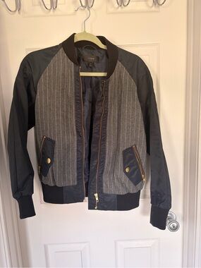 J. Crew Navy Lined Jacket with Black Label